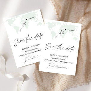 Salie groene Bestemming Huwelijk Save the date