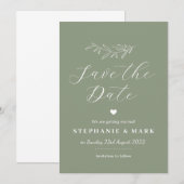 Salie groene bewaar de data, groene botanische  kaart (Voorkant / Achterkant)