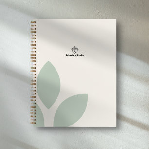Salie Groene Blad Crème Adviseur Gezondheid Logo Notitieboek