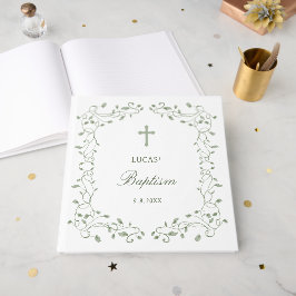 Salie Groene Blad Frame Doop Gastenboek