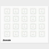 Salie Groene Blad Frame Doop Vierkante Sticker (Vel)