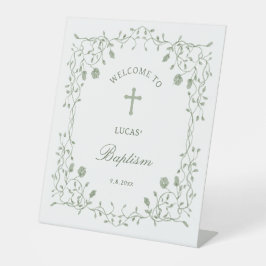 Salie Groene Blad Frame Doop Welkom Reclamebord Met Voetstuk