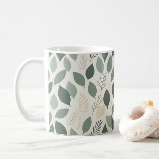 Salie Groene Blad Patroon | Botanische Koffiemok