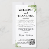Salie Groene Bladeren Dank U Welkom QR Code Kaarte Bedankkaart (Voorkant)