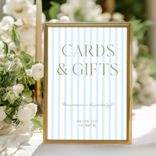 Salie groene & blauwe kaarten & cadeaus bruiloft b