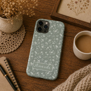 Salie groene bloem, boerderij, cottage core Case-Mate iPhone case
