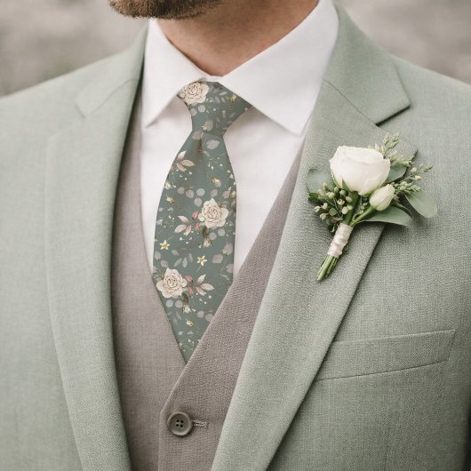 Salie groene bloem bruiloft das met vintage rozen