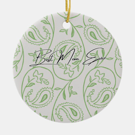 Salie groene bloem keramisch ornament (Voorkant)