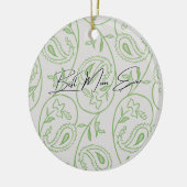 Salie groene bloem keramisch ornament (Links)
