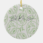 Salie groene bloem keramisch ornament (Achterkant)