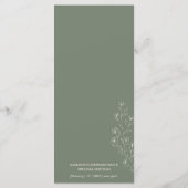 Salie Groene Bloem Klein Ontwerp Lijn Menu (Achterkant)
