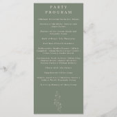 Salie Groene Bloem Kleine Bloemige Trouwprogramma Menu (Achterkant)