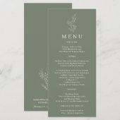 Salie Groene Bloem Klimop Lijn Menu (Voorkant / Achterkant)
