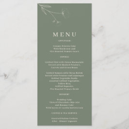 Salie Groene Bloem Kunst Katoenen Huwelijk Menu