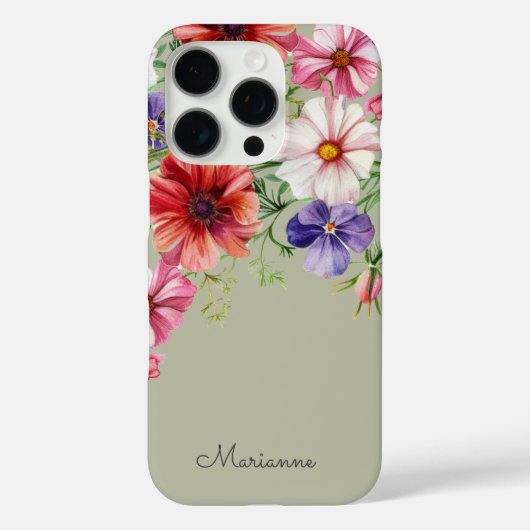 Salie Groene Bloem Naam Persoonlijk Case-Mate iPhone Case (Achterkant)
