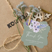 Salie Groene Bloem Script Bruidsdouche Dank Je Bedankjes Labels