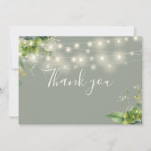 Salie Groene Bloem Slinger Licht Bedankkaart (Voorkant)