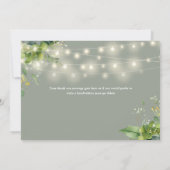 Salie Groene Bloem Slinger Licht Bedankkaart (Achterkant)
