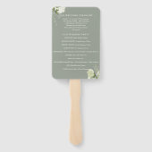 Salie Groene Bloem Slinger Lichtjes Trouwprogramma Handwaaier (Achterkant)
