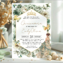 Salie Groene Bloem Vlinder Tiara Quinceañera