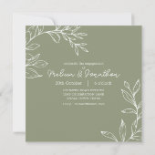 Salie Groene Bloemen Boho Voeg Foto Toe Bruiloft F (Achterkant)