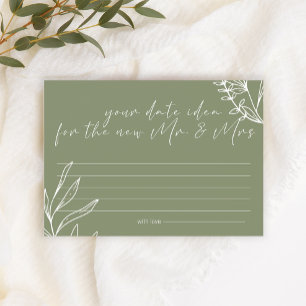 Salie Groene Bloemen Date Night Idee Shower Spel Briefpapier