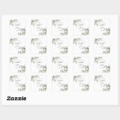 Salie Groene Bloemen Doop Vierkante Sticker (Vel)