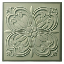 Salie Groene Bloemen Faux Relief Decoratief