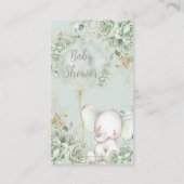 Salie Groene Bloemen Olifant Luier Raffle Neutraal Informatiekaartje (Achterkant)