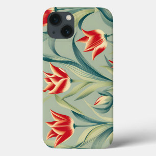 Salie Groene Bloemen Rode Tulpen Case-Mate iPhone Case