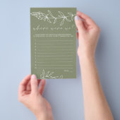 Salie Groene Bloemen Spel Waar Waren We Flyer (Hand)