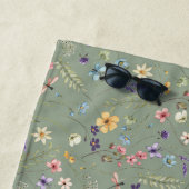 Salie Groene Bloemen & Vlinder Strandlaken (In situ)