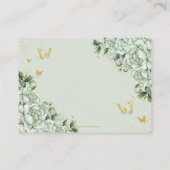 Salie Groene Bloemen Vlinders Quinceañera Informatiekaartje (Achterkant)
