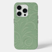 Salie Groene Bloemen wervelingen Monochromatische Case-Mate iPhone Case (Achterkant)