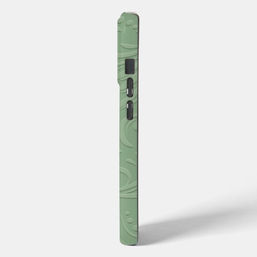 Salie Groene Bloemen wervelingen Monochromatische Case-Mate iPhone Case (Achterkant / Links)