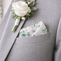 Salie Groene Bloemen Zakdoekje