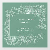 Salie Groene Bloemenframe Boetiek Salon Bloemist Raamsticker (Vel)