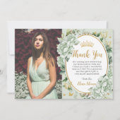  Salie Groene Bloemenvlinders Quinceanera Bedankkaart (Voorkant)