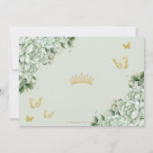  Salie Groene Bloemenvlinders Quinceanera Bedankkaart (Achterkant)