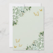  Salie Groene Bloemenvlinders Quinceañera Kaart (Achterkant)