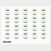 Salie Groene Bloemenvlinders Quinceañera Ronde Sticker (Vel)