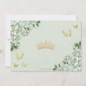  Salie Groene Bloemenvlinders Quinceañera Save The Date (Achterkant)