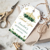 Salie Groene Bloemenvlinders Quinceañera Verjaarda Cadeaulabel