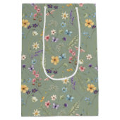 Salie Groene Bloemenweide & Vlinder Medium Cadeauzakje (Achterkant)