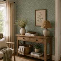 Salie groene bloemige boerderij, cottage core