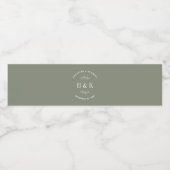 Salie Groene Bloemige Botanische Monogram Koppel N Waterfles Etiket (Enkel label)