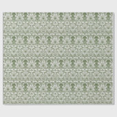 Salie Groene Bloemige Bruiloft Cadeaupapier (Vlak)