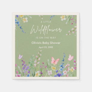 Salie Groene Bloemige Een Klein Wilde Bloem Baby S Servet