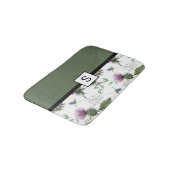 Salie Groene Bloemige Monogram Badmat (Gekanteld)