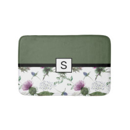 Salie Groene Bloemige Monogram Badmat